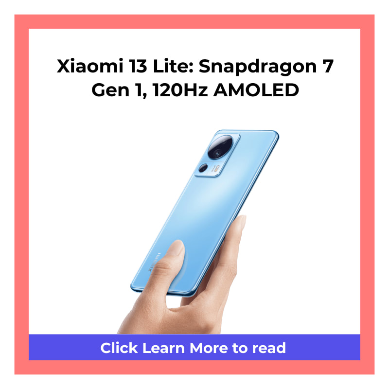 Xiaomi 13 lite 5G 8+256GB Smartphone Snapdragon® 7 Gen 1 6.55 FHD+ AMOLED  NFC